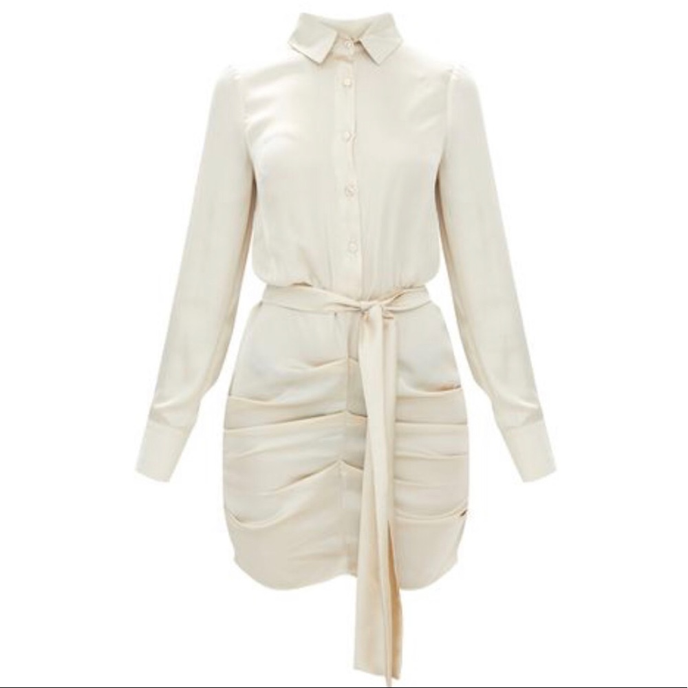 Ruched shirt dress